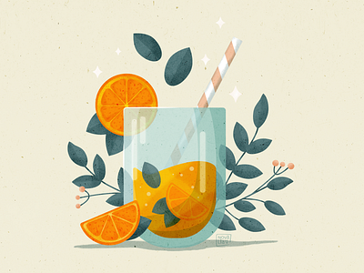 food illustration 2d art cup design flat food illu illustration illustrator juice orange texture vector