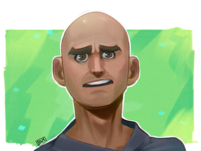 Bald guy characterdesign digital painting illo illustration man painting photoshop portrait