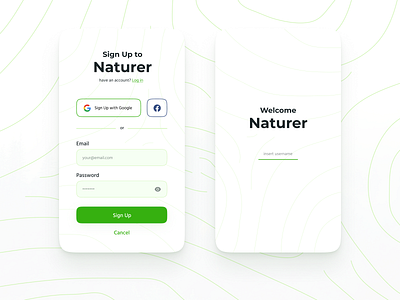 Sign Up UI - Naturer App 001 dailyui nature ui ui design uidesign uiux ux uxui