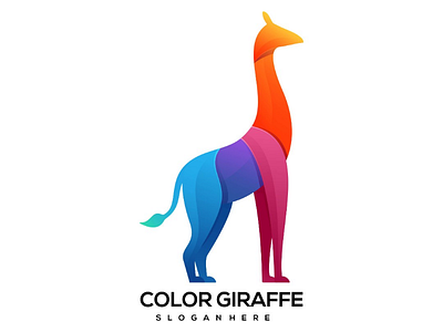 Logo illustration Giraffe gradient colorful animal colorful giraffe gradient logo vector