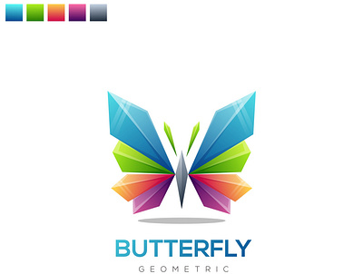 Butterfly animal butterfly color colorful design fly geometric gradient illustration logo natural simple vector