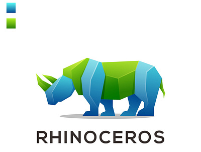 Rhino logo animal branding color colorful design gradient graphic design illustration logo rhino simple strong vector