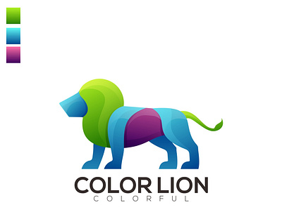 Lion logo africa animal color colorful design gradient illustration jungle king kingjungle lion logo predator simple strong vector