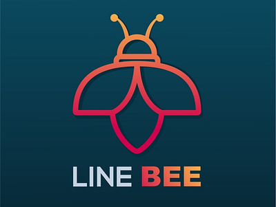 Line Bee animal bee color colorful design fly gradient honey illustration line logo logodsign simple vector