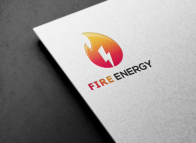 fire energy color colorful design energy fire gradient illustration logo simple thunder vector