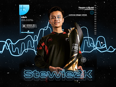Stewie2K "Team Liquid" Poster counterstrike csgo cybersport design game graphic design graphicdesign poster design usa winner