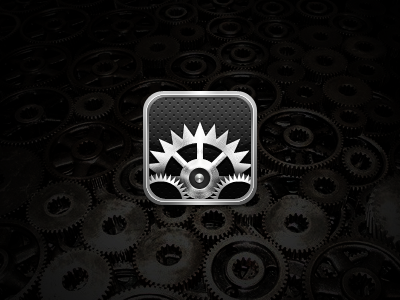 Spinny Things 114 114px cogs gears gradients icon iphone metal metaphor settings texture
