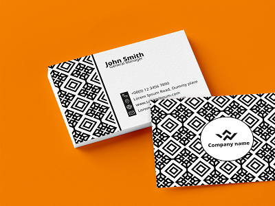 Back Pattern Business Card Design. printing