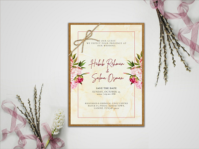 Wedding Invitation Card Design adobe illustrator branding design graphicdesign logo typography vector wedding