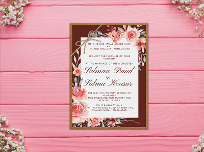 Wedding Invitation Card Design adobe illustrator branding design graphicdesign typography vector wedding