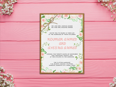 Wedding Invitation Card Design adobe illustrator design graphicdesign photoshop typography wedding