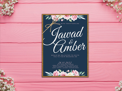 Wedding Invitation Card Design adobe illustrator branding design graphicdesign typography vector wedding