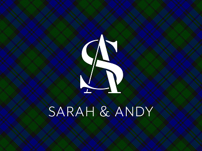 My Wedding Logo back water initials monogram plaid tartan wedding