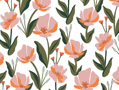 Natura Collective design floral flowers illustration painting pattern pattern design print textile