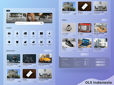 UI OLX app design ecommerce glassmorphism indonesia minimal olx ui ui design ux web web design