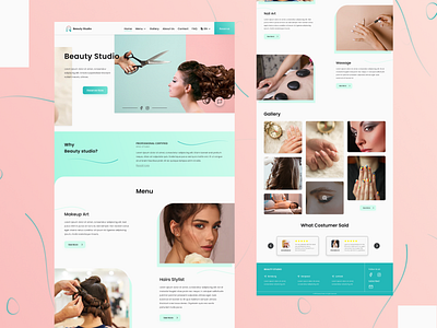 Redesign Landing Page of Salon Beauty Studio branding design landing page minimal web web design