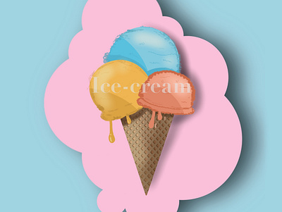 Ice cream design icecream illustration logo minimal pink vector