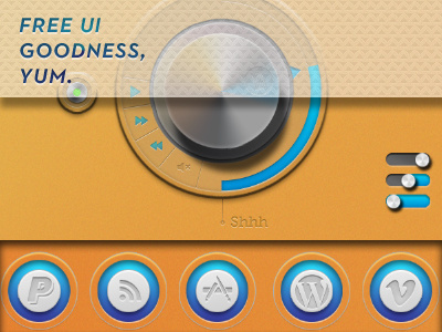 Free UI is always good. audio controller color design elgena free orange ui
