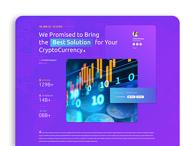 Crypto Currency Blog Post Web UI bitcoin blog crypto crypto blog crypto news news