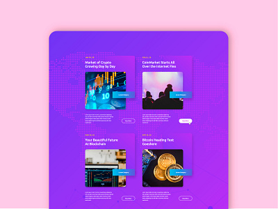 Crypto Blog Grid blog crypto grid news purple web ui