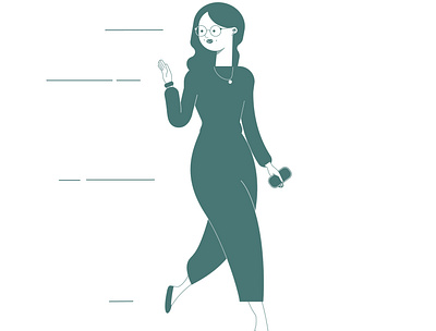 A busy girl design flat illustration minimal vector