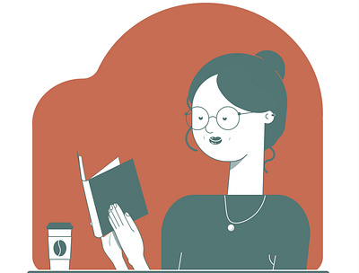 A reading girl art design flat icon illustration illustrator minimal vector