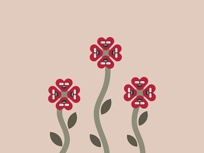 #MyHeart feels spring coming design flat flower hearts illustration illustrator minimal spring vector