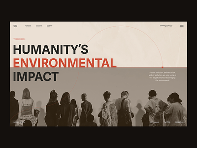 Humanity's Environmental Impact Landing Page bold creative design environment environmentallyfriendly fonts humanity landing layout offline online web website zajno