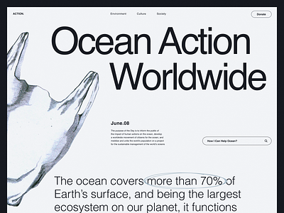 World Ocean Day Web Page colorful creative design digital illustration drawing illustration layout ui uiux water webdesign website