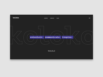 KOLOKO EVENTS branding design minimal type typography ui ux web website