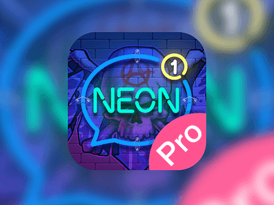 Neon Messenger club colourful cool design logo messenger neon night skull street ui ux