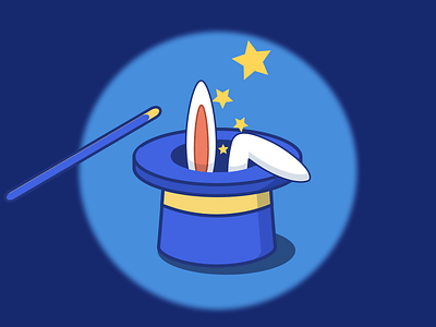 Magic hat hat icon illustration magic magician rabbit sandor stick ui ux wand