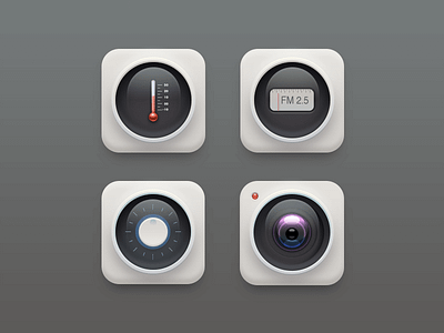 Icons camera icon radio setting temperature ui weather