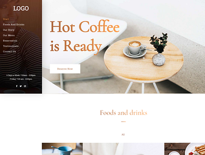 Cafe Wordpress Website elementor elementor pro landing page landingpage personal website portfolio website wordpress wordpress blog wordpress design wordpress website