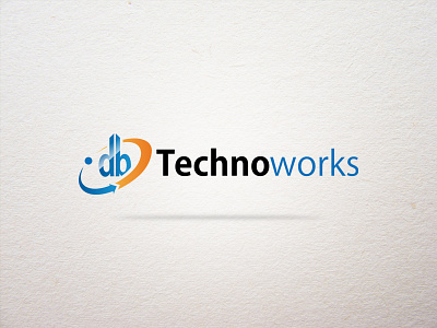 DB Technoworks Logo blue business company creative design designer designers logo simple tech techno technology