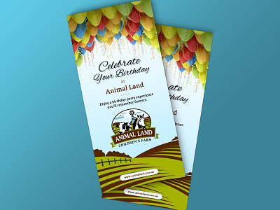 Animal Land Tri-Fold Brochure Design animal birthday brochure design designer green land template tri fold trifold