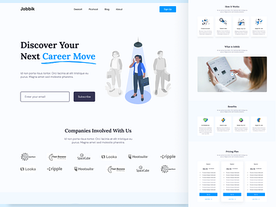 Jobbik | Job Seeking Landing Page design land page landing responsive web saas ui visual design web design web landing page ui web landing ui
