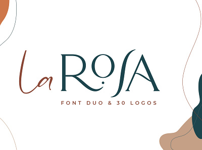 La Rosa Font Duo + 30 Chic Logos brand design branding feminine logo font font design font duo fontself handwritten font ligature font logotype minimalist logo modern logo scripture serif font stylish font