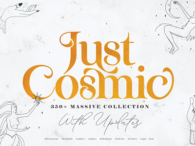 Just Cosmic Collection character clean colorful concept cosmic cosmicode creative design fonts gesture goddess hand illustration logo mermaid mystic potrait zodiac zodiac signs
