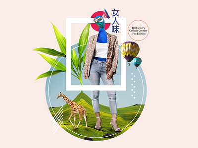 Huge Peafowl Feminine Branding Collage branding collage graphic design modern vintage