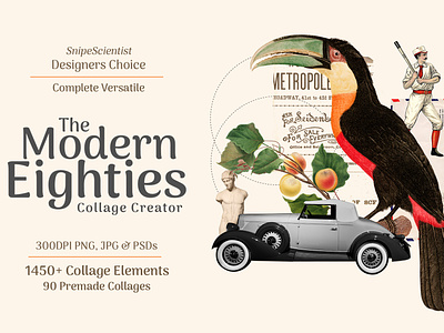 Modern Eighties Collage Creator branding collage creative creator graphic design minimal modern retro stylish ui vintage