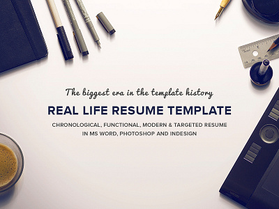 4 Pieces Ultra Simple Resume/CV Set Template