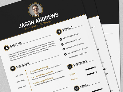 The Elegant Resume/CV Set Template