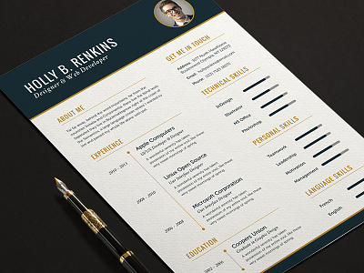 The Elite Resume CV Set Full Print Template