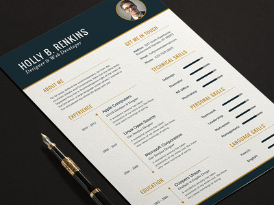the elite resume cv set full print template by daniel e graves