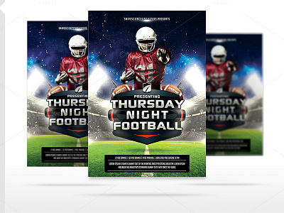 American Football Night Flyer Template PSD