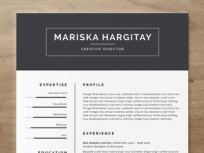 High End FREE Resume CV for Word + INDD