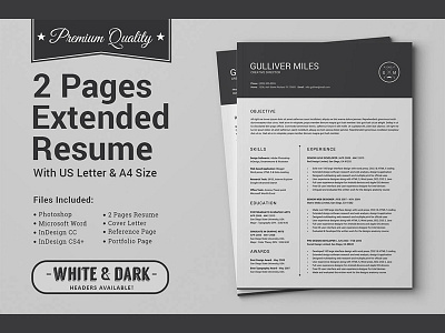 2 Pages Resume CV | Extended Pack