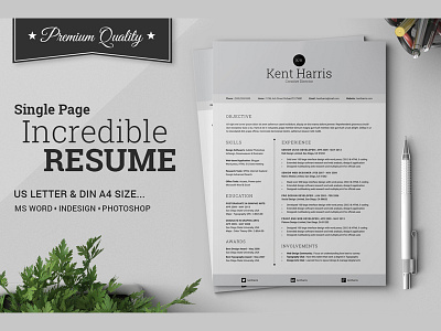 Incredible Single Page Resume a4 one page resume cover letter cv design cv template microsoft one page cv printable resume design resume template us letter 1 page resume us letter resume word resume