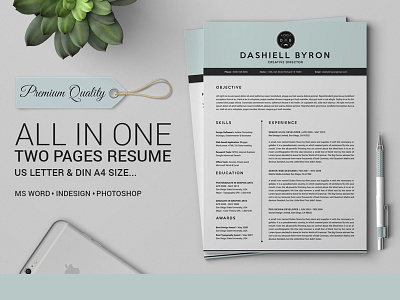 All in One Two Pages Resume Pack 2 pages resume 3 pages resume diy resume template elegent hipster resume mens resume pro resume
